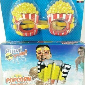 Aqua Splash Popcorn Swim Goggles And Kickfloat Set